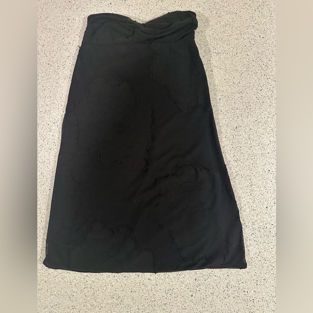 Free People Strapless Black Dress Cutout Back Twist Top Lined XS